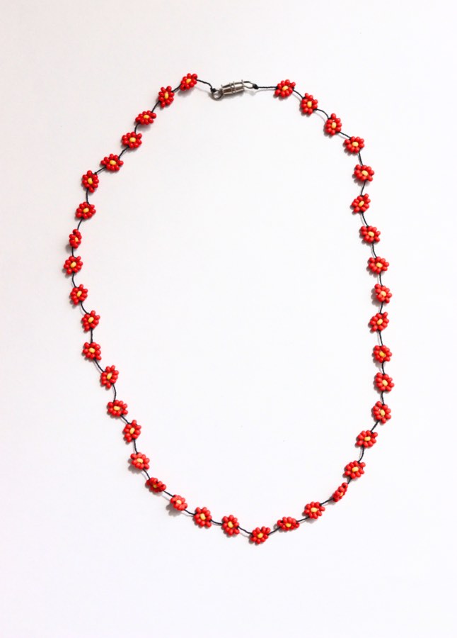 Artisanal Beaded Geometric Collar Necklace