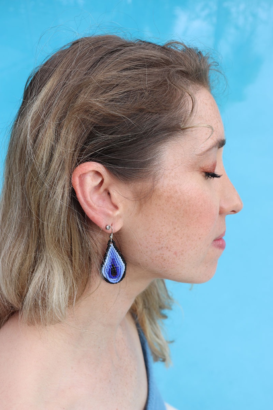 Blue Teardrop Earrings